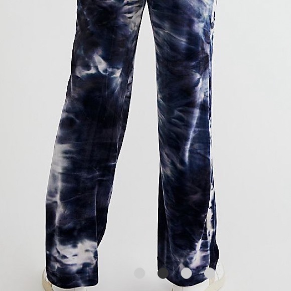 KIM SHUI VELVET LUXURY LOUNGE PANTS MADE IN ITALY PURPLE WASH TIE-DYE DESIGN S,L - Picture 8 of 16